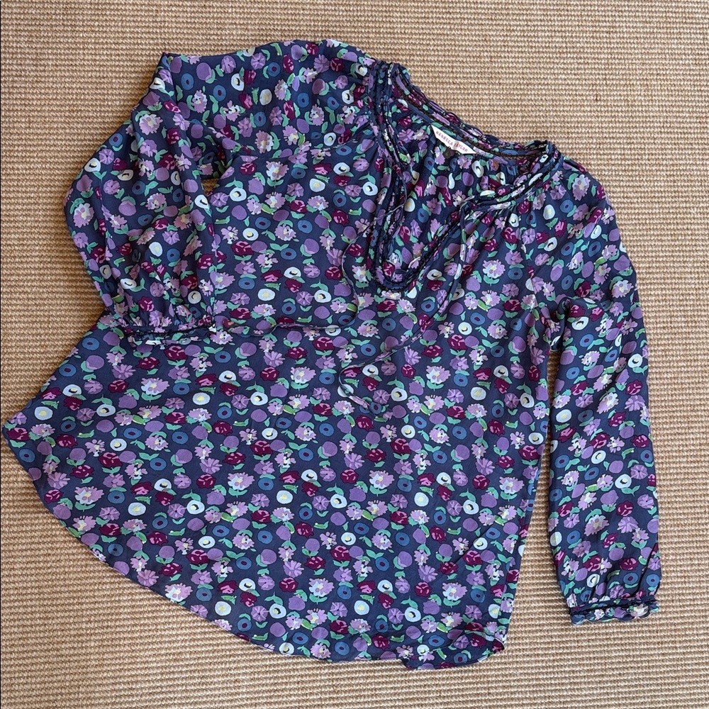 Rebecca Taylor Purple Silk Floral Blouse